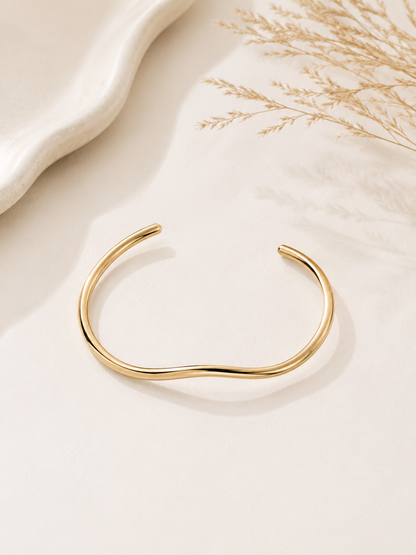 Bracelete 1mm Ondulado Ouro 18k