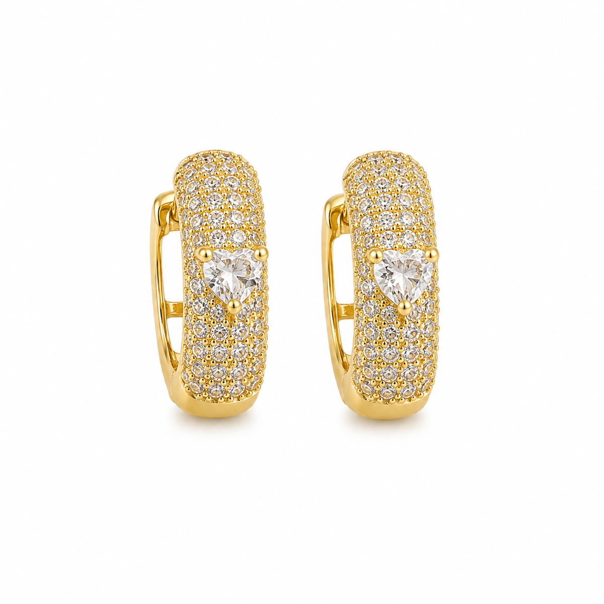Brinco Argola Majesté Cravejada G Cristal Ouro 18k