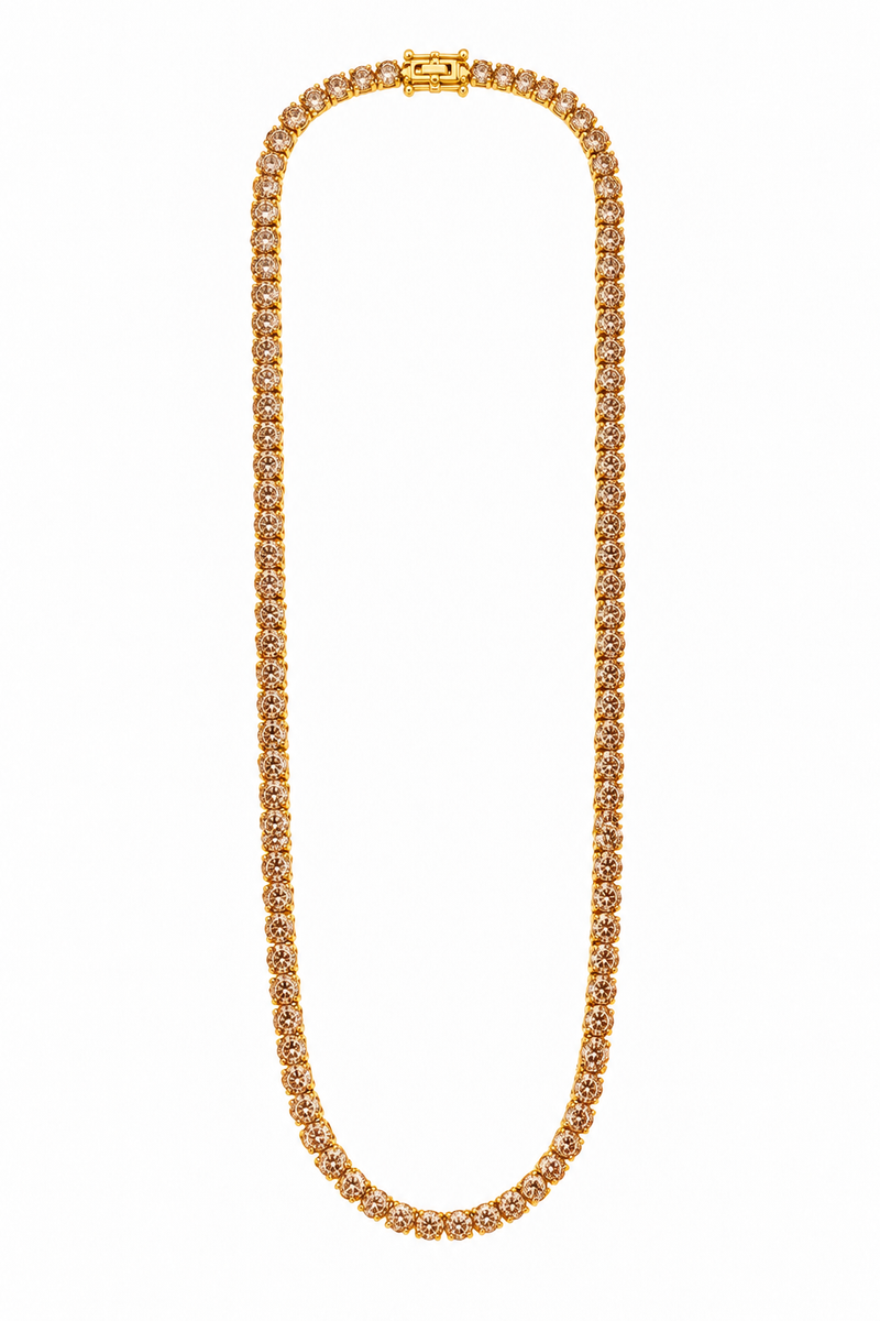 Colar Riviera Três Pontas Champagne Ouro 18k