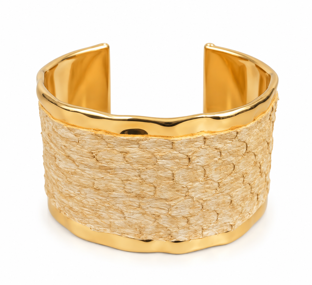 Scarlat SKU 15255 foto 1 | Bracelete Couro de Tilápia Ouro 18k