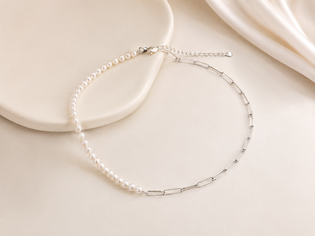 Colar Mix Vintage Pérolas Cartier Prata 925
