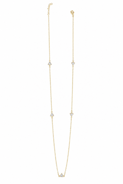Colar Alongado Cartier com Triângulo Zircônia MontClair Ouro 18k