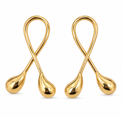 Scarlat SKU 15074 foto 1 | Brinco Fio Orgânico Ouro 18k