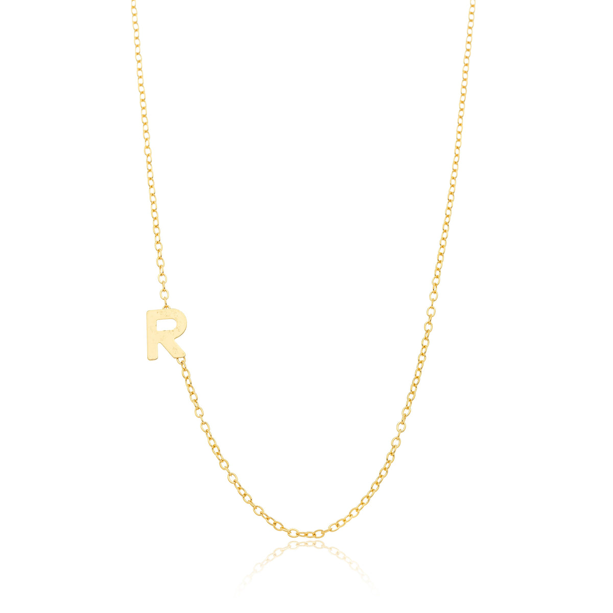Colar Letra R Personalizado Folheado em Ouro 18K