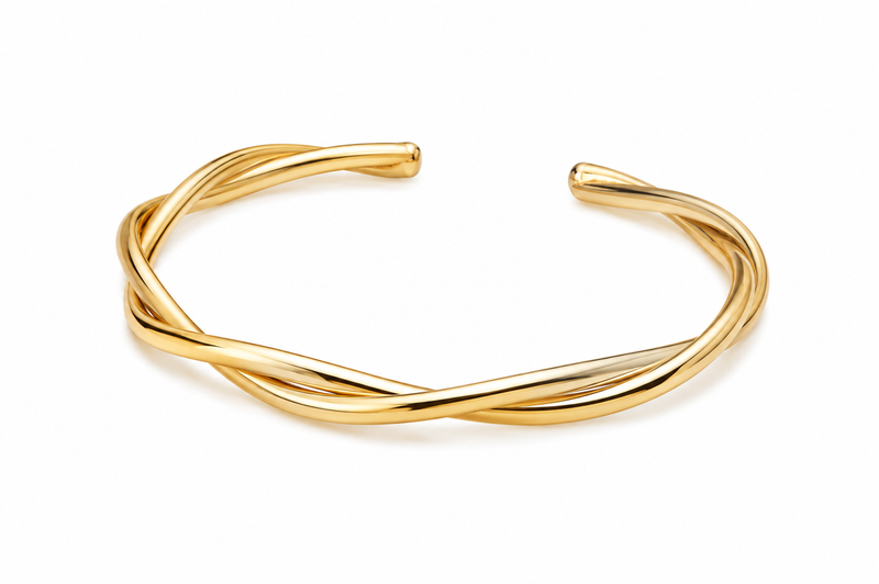 Bracelete Meio Torcido Ouro 18k