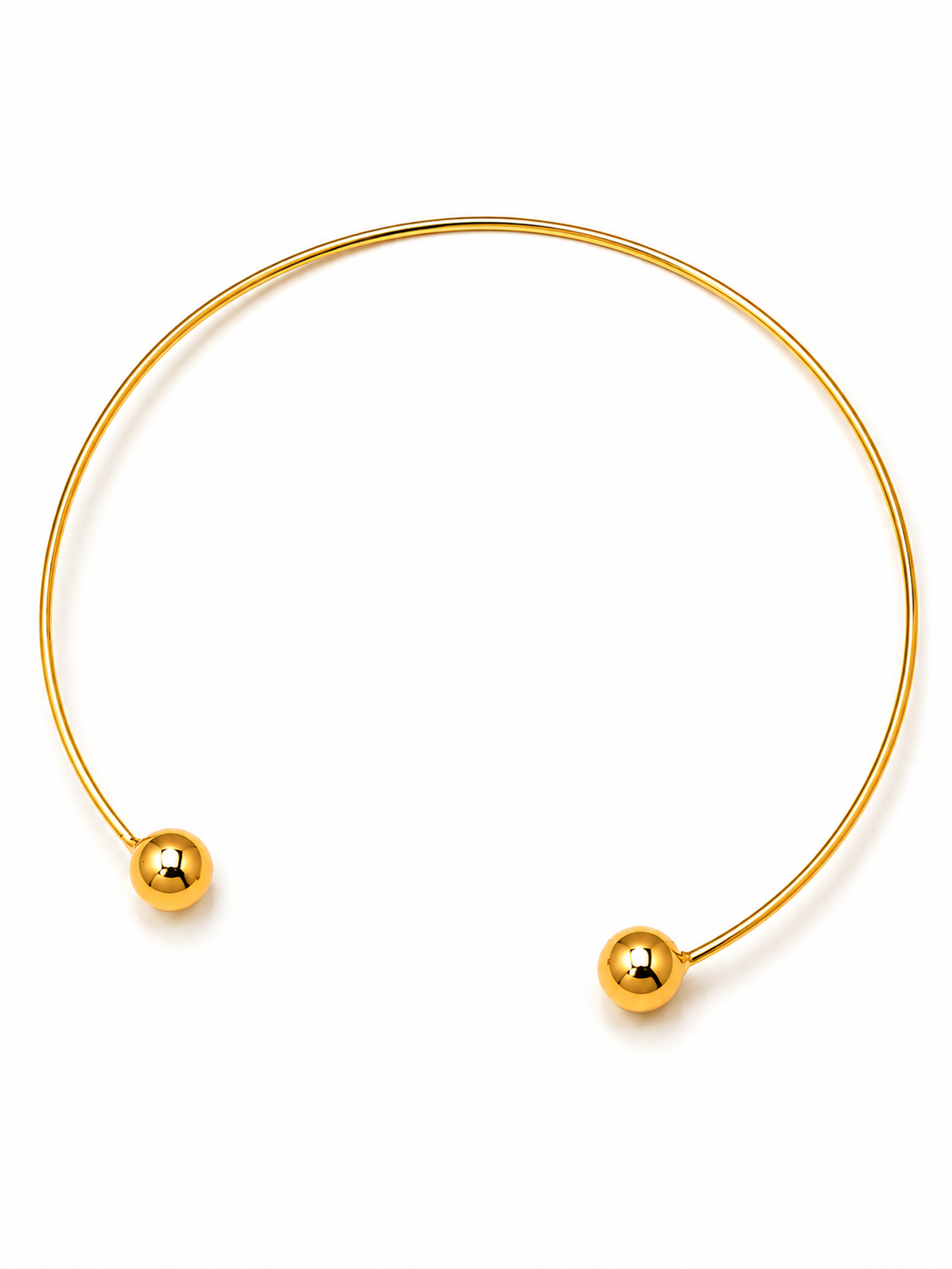 Choker Aro Duas Esferras Ouro 18k
