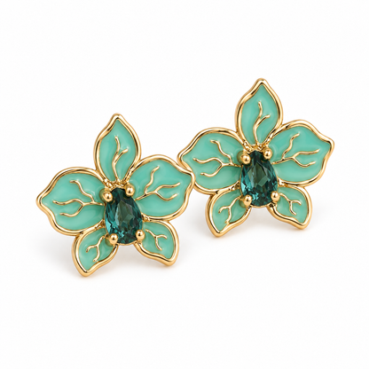 Scarlat SKU 15319 foto 1 | Brinco Flor de Jade Ouro 18k