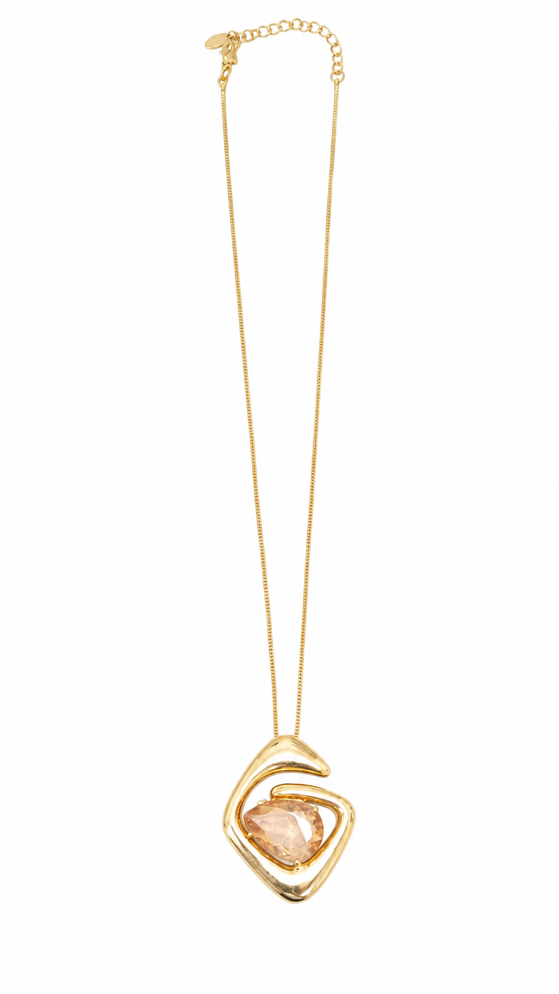 Colar Orgânico Pedra em Gota Natural Ouro 18k
