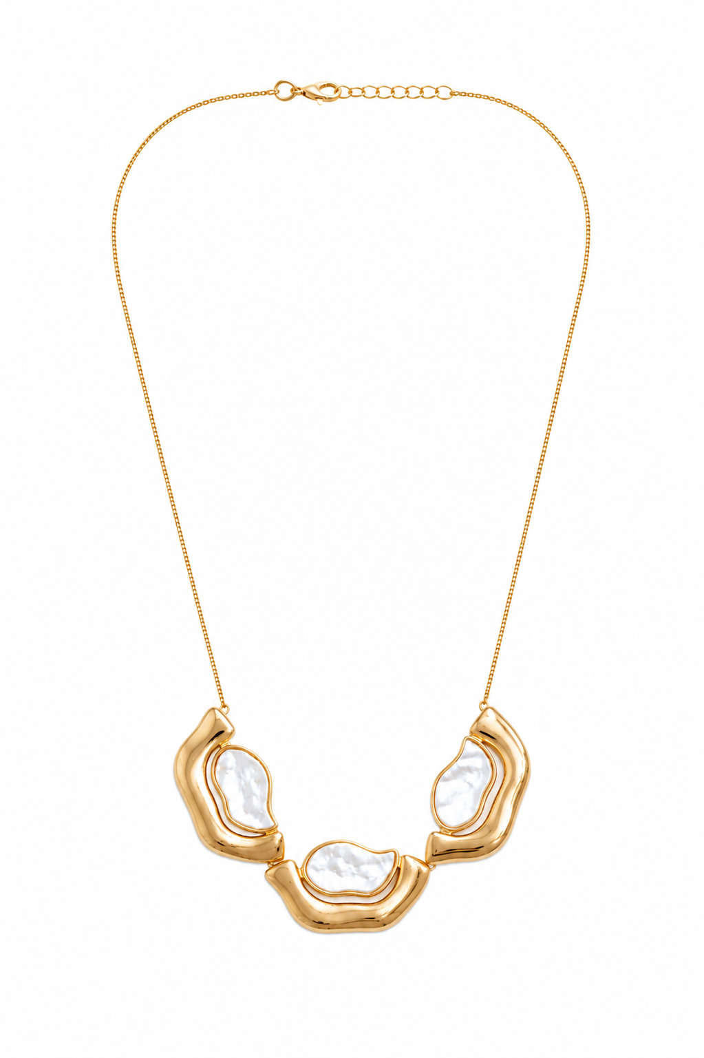 Colar Orgânico Triplo Madre Pérola Ouro 18k