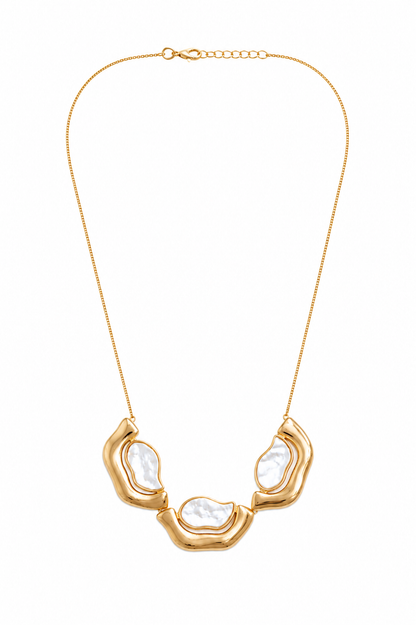 Colar Orgânico Triplo Madre Pérola Ouro 18k