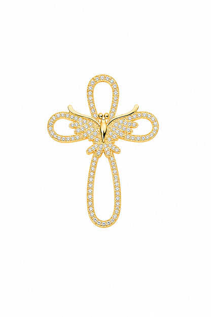 Pingente Cruz com Espírito Santo Ouro 18k