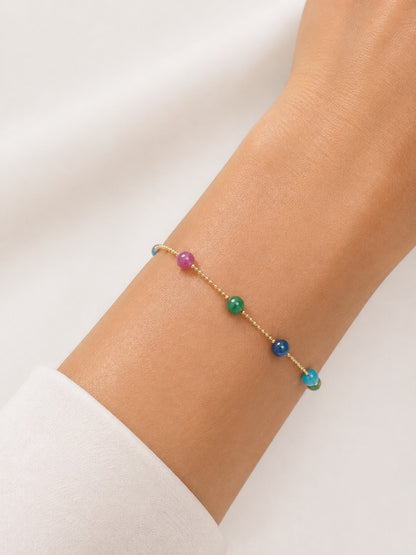 Pulseira Pedra Natural Collor Ouro 18k