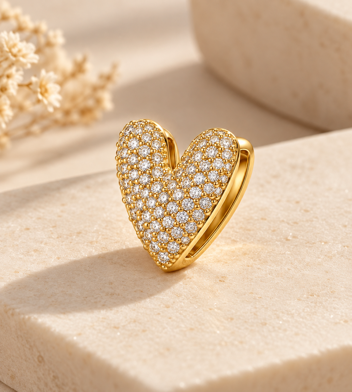 Pingente Coração Cravejado Ouro 18k
