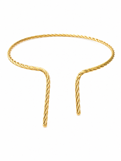 Choker Aro Traços Trabalhado Ouro 18k