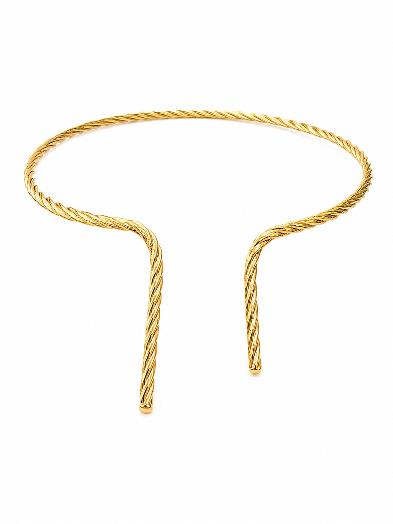 Choker Aro Traços Trabalhado Ouro 18k