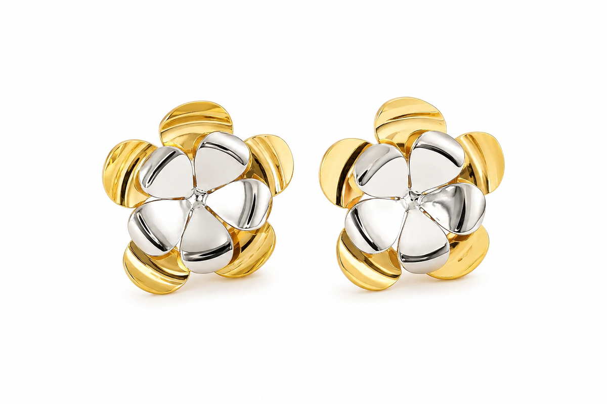 Brinco Flora Duo Ouro 18k