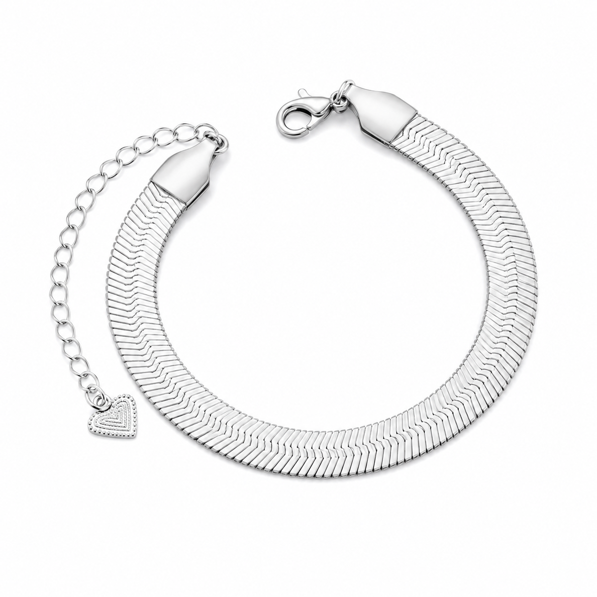 Pulseira Laminada 9mm Ródio Branco