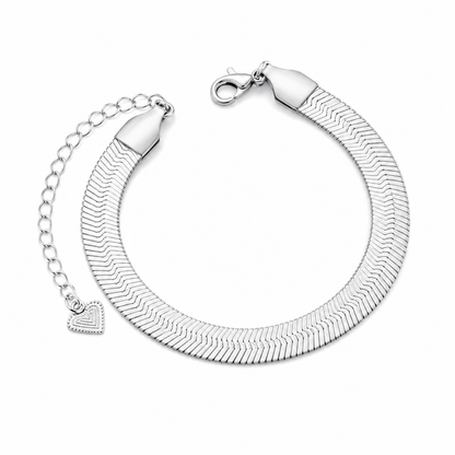 Pulseira Laminada 9mm Ródio Branco