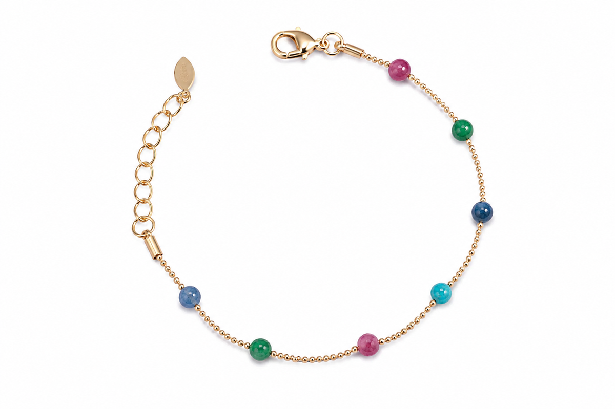 Pulseira Pedra Natural Collor Ouro 18k