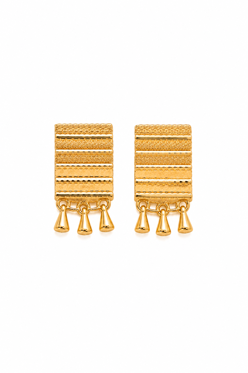 Brinco Artesanal com Gota Ouro 18k