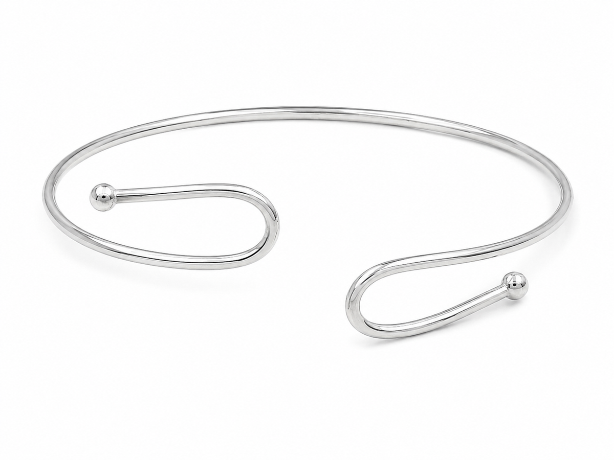 Choker Aro Entrelaçado Ródio Branco