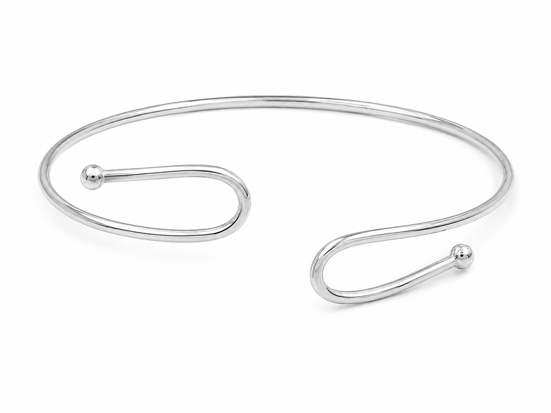 Choker Aro Entrelaçado Ródio Branco