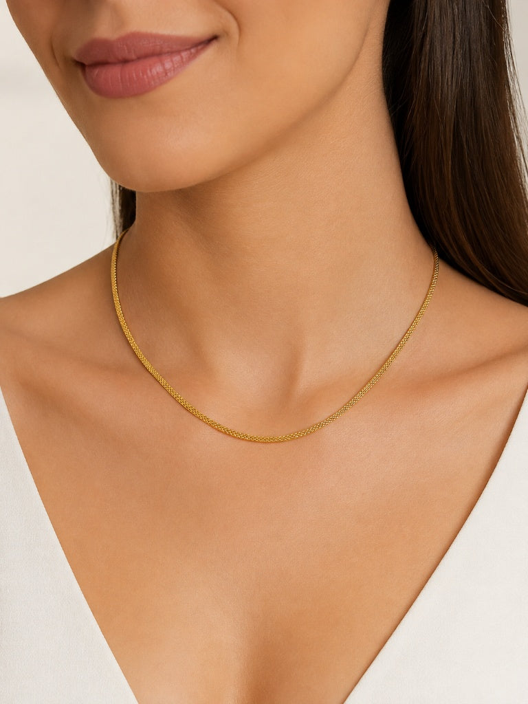 Choker Veneziana 1mm Dupla MontClair Ouro 18k