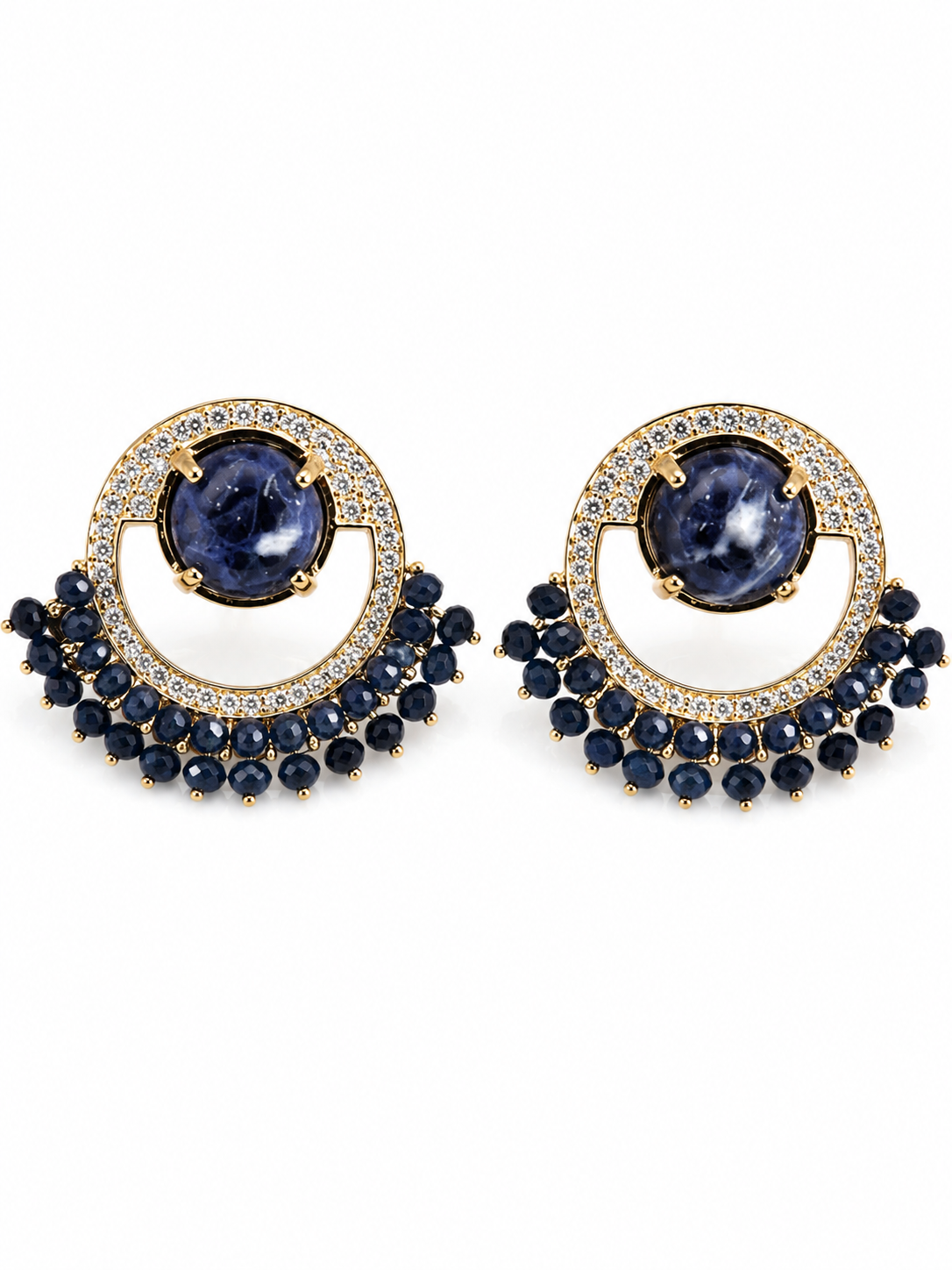 Brinco Luna Blue Ouro 18k