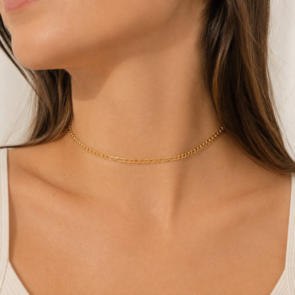 Colar Groumet 1x1 3mm Ouro 18k