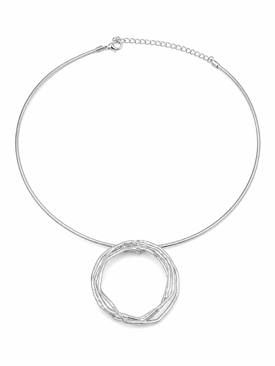 Choker Aro Arames Ródio Branco