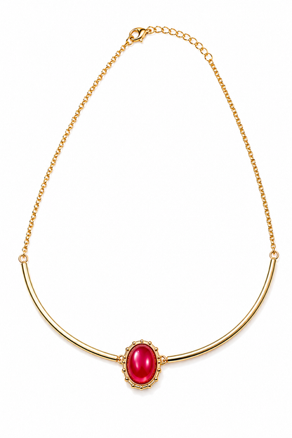 Colar Aro Deusa Rubi Ouro 18k