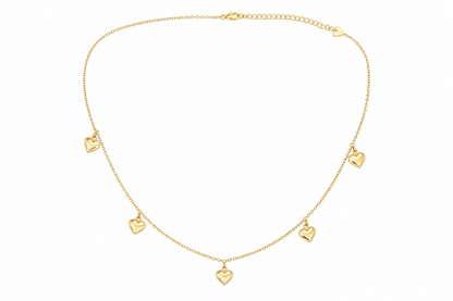 Choker Cartier Coração Chapinha Trabalhado Ouro 18k