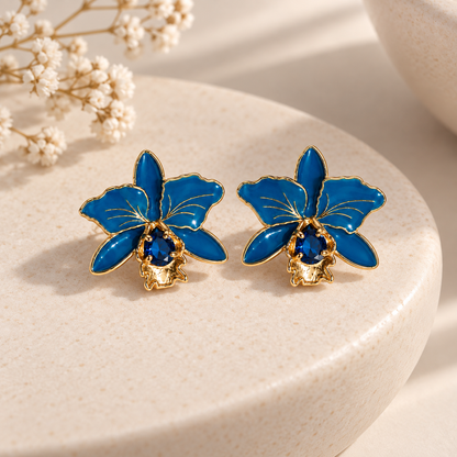Scarlat SKU 15315 foto 2 | Brinco Orquídea Imperial Ouro 18k
