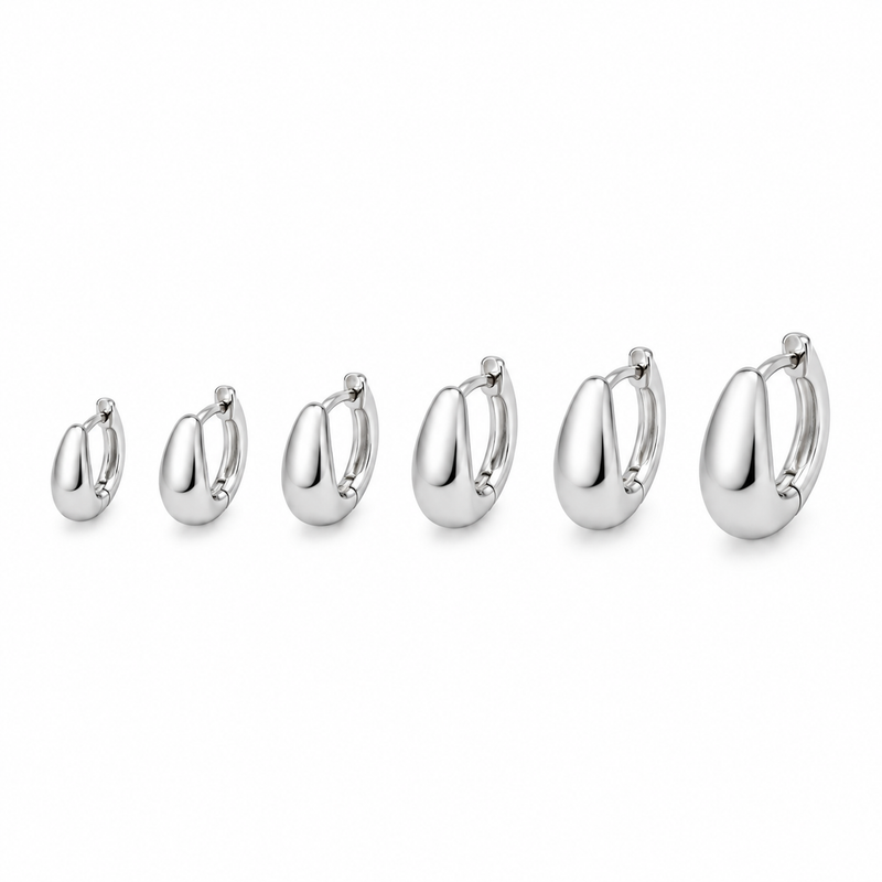 Brinco Trio Click Baleia Liso Diamante