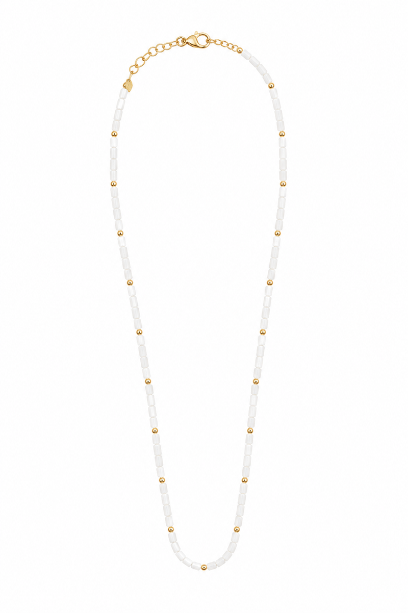 Colar Madre Pérola Bolinha Ouro 18k
