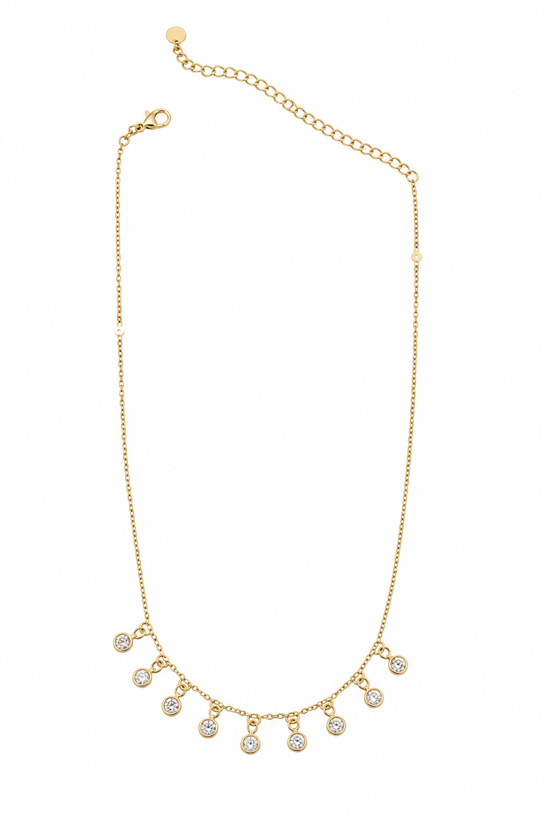 Choker Zircônias Cravação Inglesa MontClair Ouro 18k