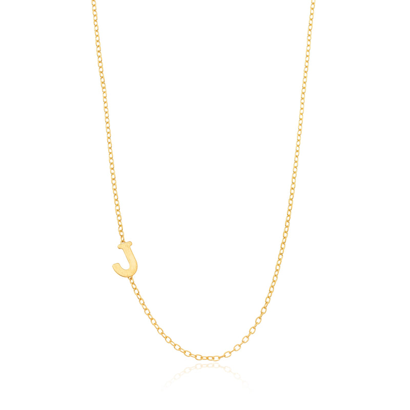 Colar Letra J Personalizado Folheado em Ouro 18K