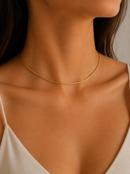 Choker Elo Zig Zag Laminado MontClair Ouro 18k