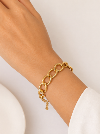 Pulseira Elo Groumet 1x1 Maxi Ouro 18k
