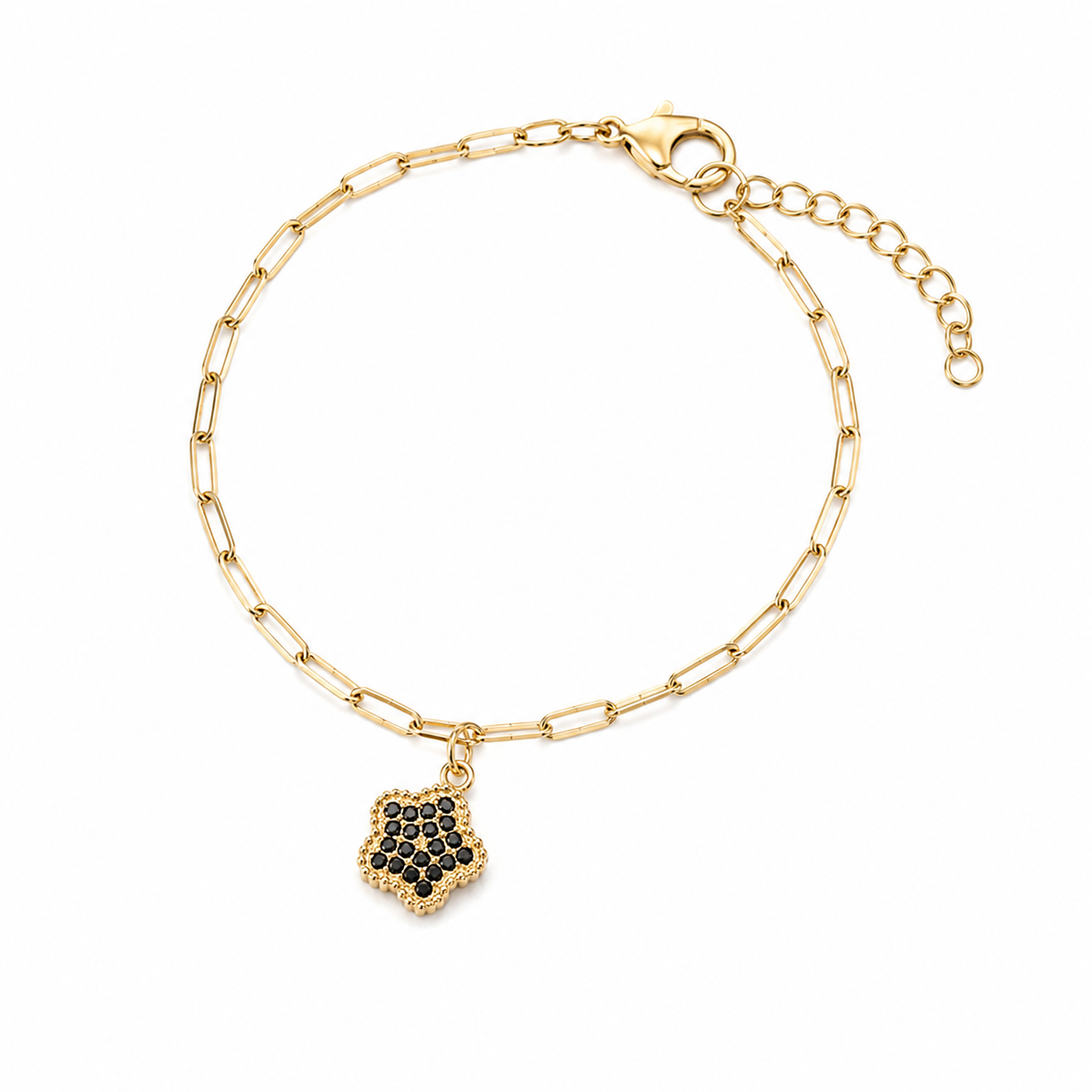 Pulseira Elo Cartier Longo com Estrelas Cravejada Ouro 18k