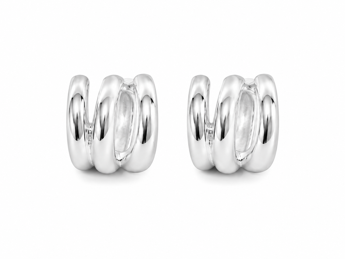 Brinco Ear Cuf Triplo Prata 925