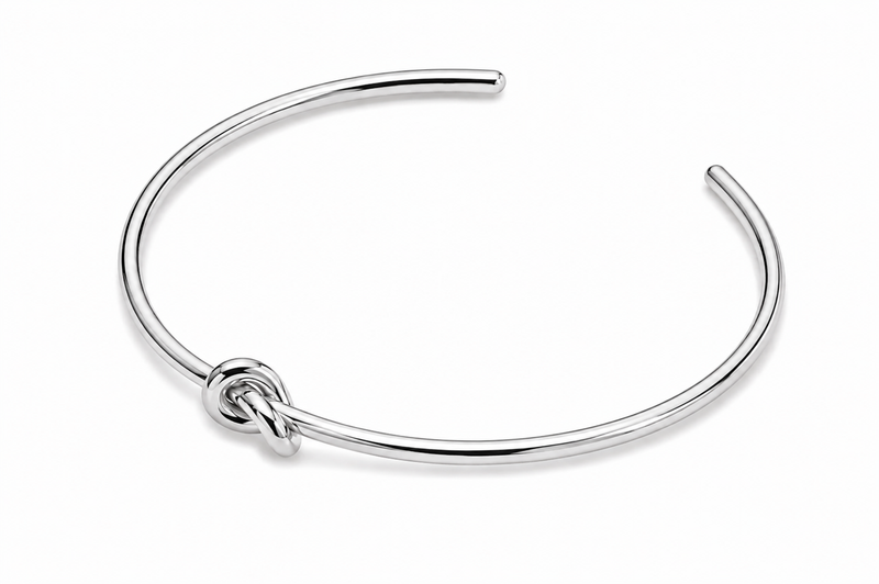 Bracelete Nó Inspiração Ródio Branco