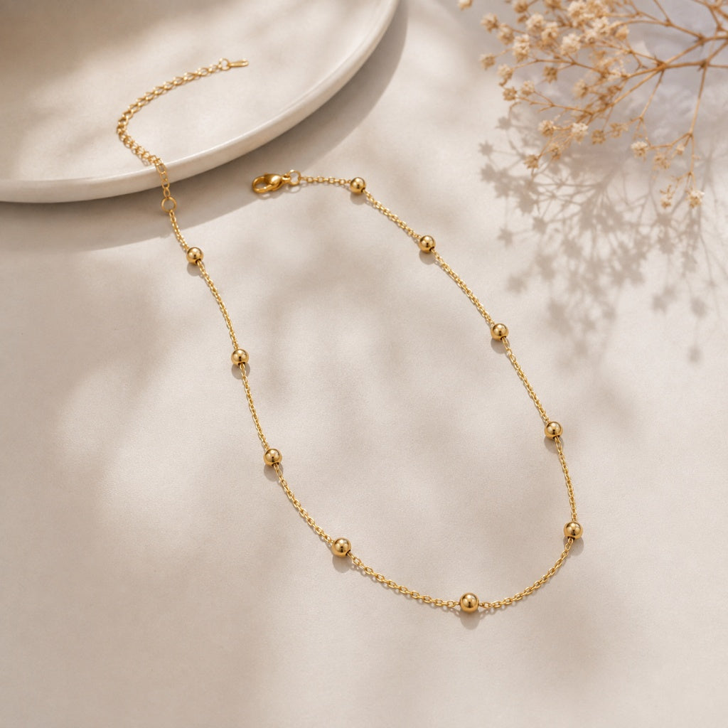 Choker Cartier com Esferas Espaçadas Ouro 18k