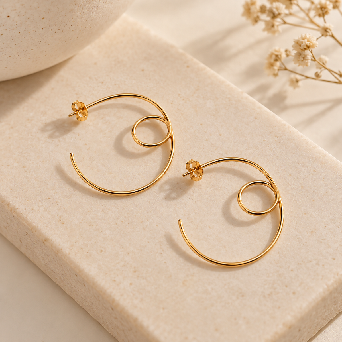 Brinco Argola de Fios Circular Ouro 18k