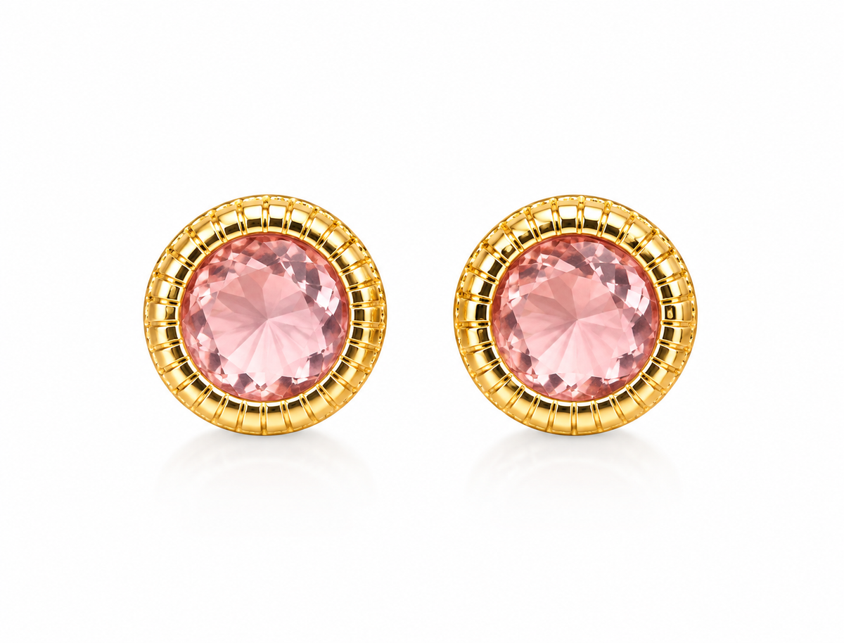 Scarlat SKU 15281 foto 1 | Brinco Essence Redondo Zircônia Ouro 18k