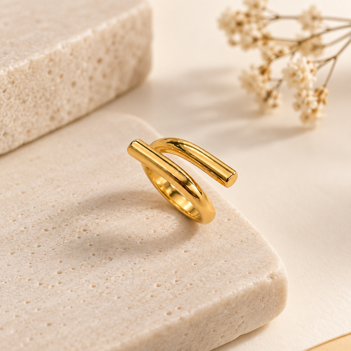 Anel Fio Duplo Liso Ouro 18k