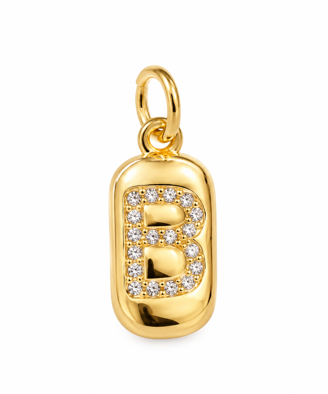 Scarlat SKU 15166 foto 1 | Pingente Letras Chapinha Quadradinha Cravejada Ouro 18k