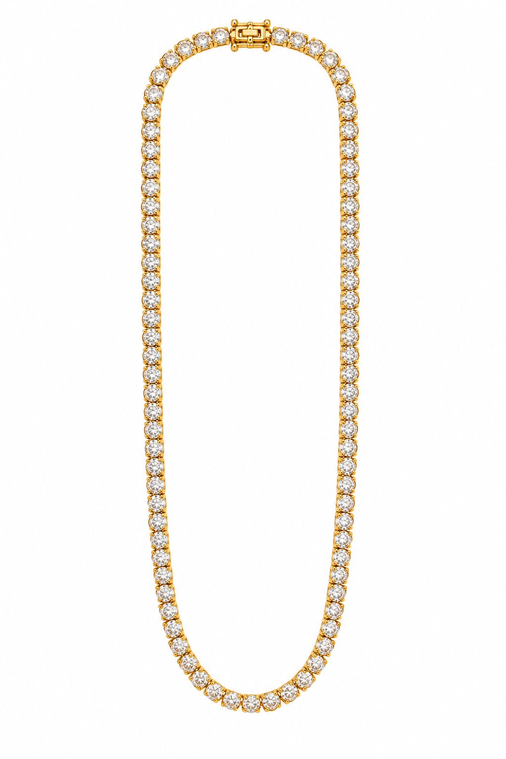 Colar Riviera Três Pontas Cristal Ouro 18k