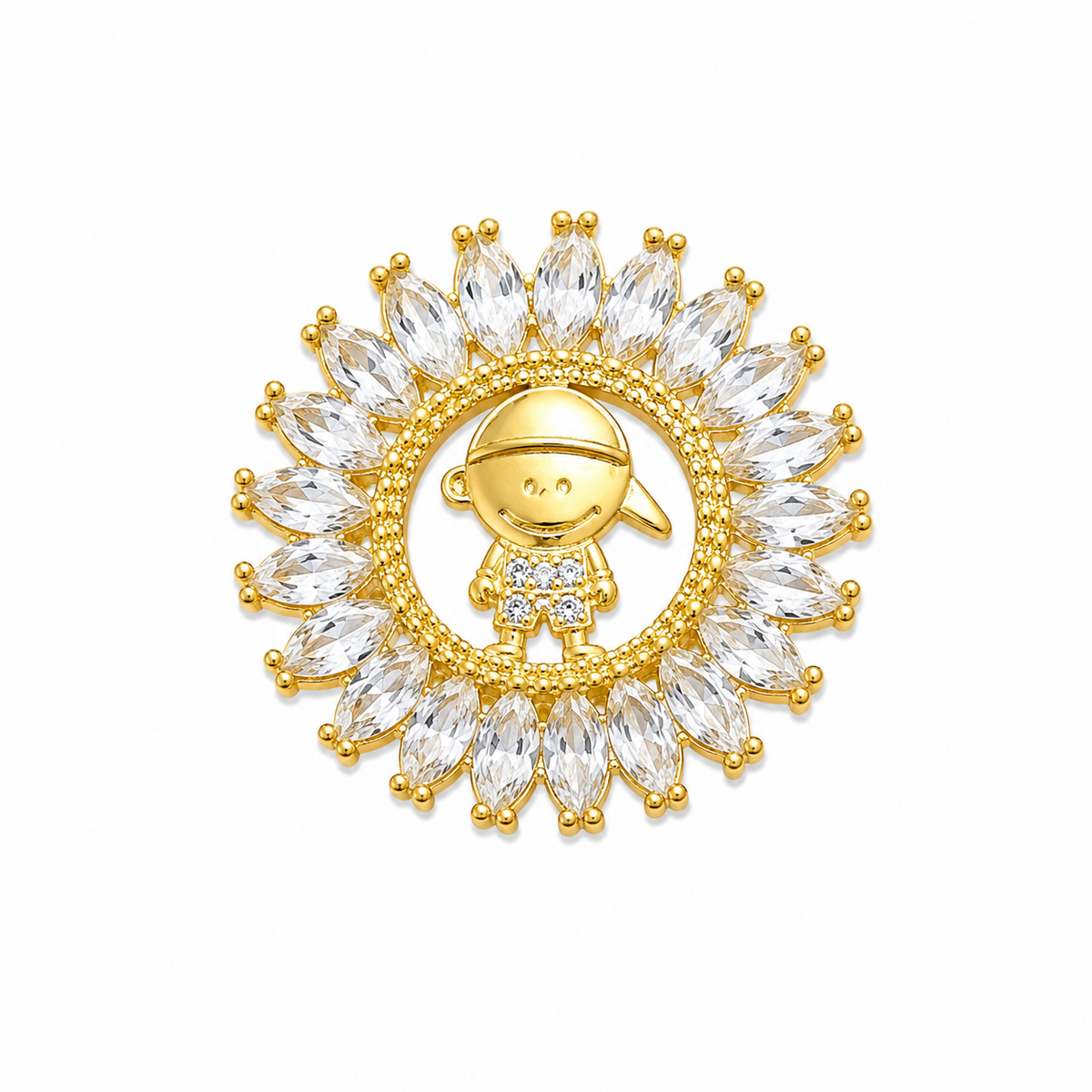 Pingente Mandala Menino Pequeno Ouro 18k