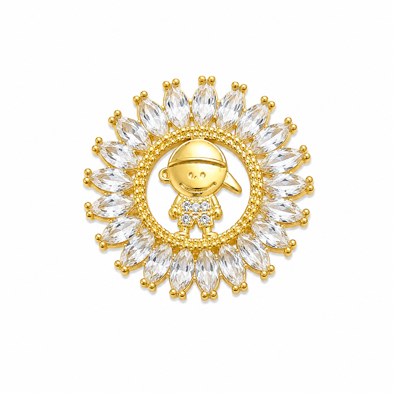 Pingente Mandala Menino Pequeno Ouro 18k
